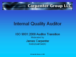 ISO 9001:2008 Transition Webinar