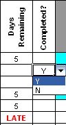 gantt chart completed column